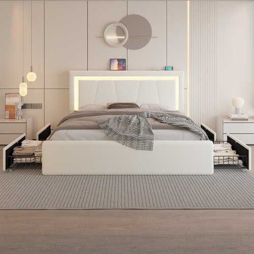Queen full bed frame - bed,